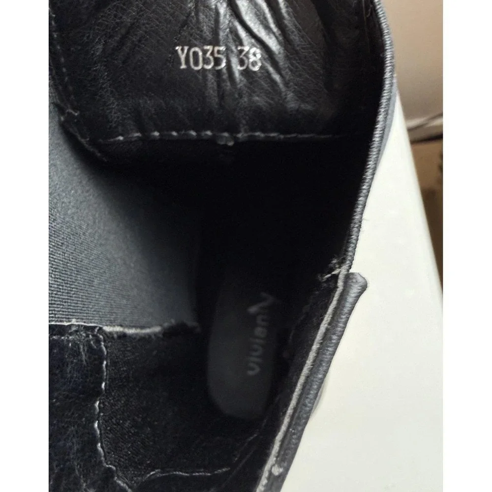 Vivianly Black Chelsea Boot Lug Sole Platform Chunky Heel Slip On Boot Sz 38/7.5